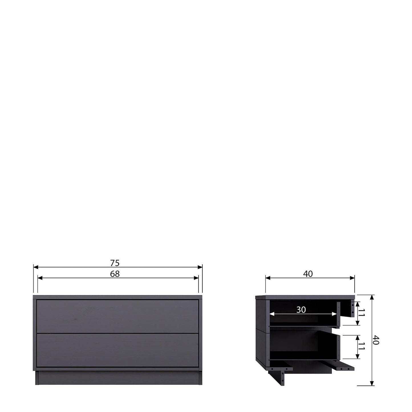 WOOOD Finca Tv Meubel grenen zwart — zo goed als nieuw