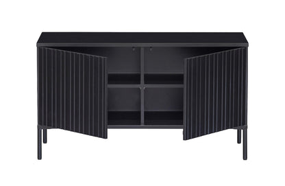 WOOOD New Gravure Tv Meubel - Grenen - Zwart - 56x100x44 — Nieuw