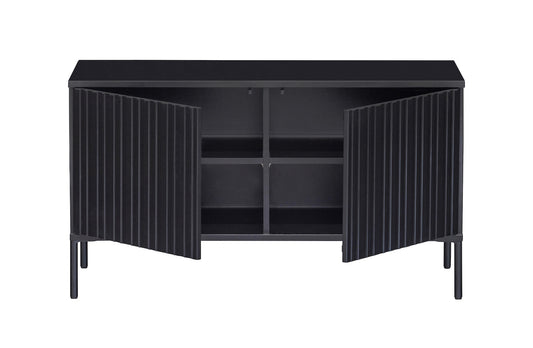 WOOOD New Gravure Tv Meubel - Grenen - Zwart - 56x100x44 — Nieuw