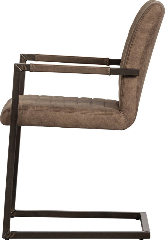 WOOOD Bas eetkamerstoel taupe leerlook — Zeer goed