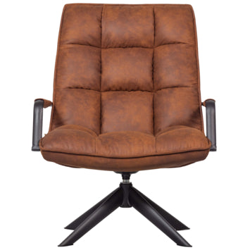 WOOOD Jouke Draaifauteuil Kunstleer Cognac — Zeer goed