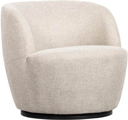 WOOOD Serra Draaifauteuil Geweven Stof Off White 75x70x69 cm — Zeer goed