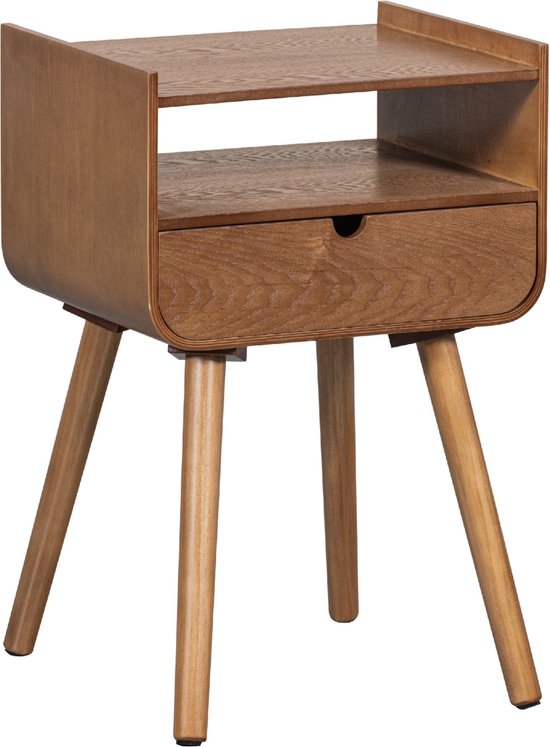 WOOOD Nils Nachtkastje/Bijzettafel - Hout - Naturel - 54x36x30 — Zeer goed
