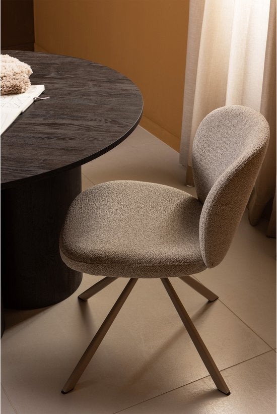 WOOOD Femke Eetkamerstoelen Bouclé Set v — zo goed als nieuw