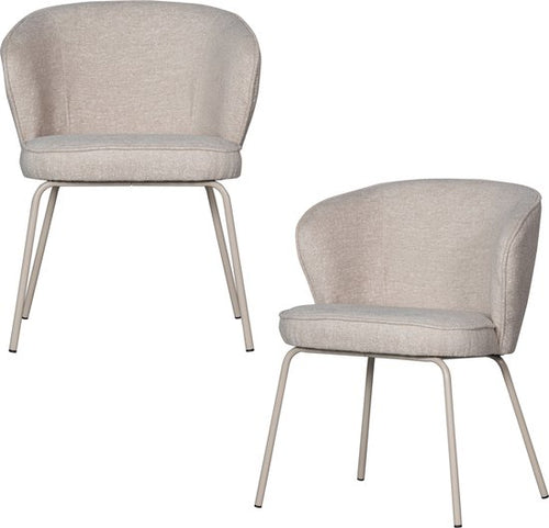 WOOOD Admit Eetkamerstoelen Pebble Set van 2