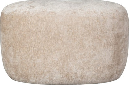WOOOD Popular pouf in beige wool fabric with rounded rectangular shape