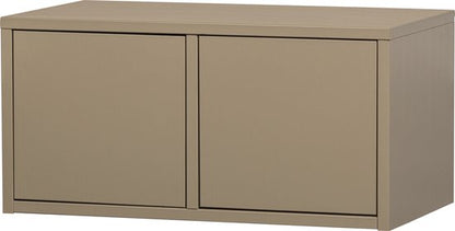 WOOOD Turner taupe storage bench with two cabinet doors