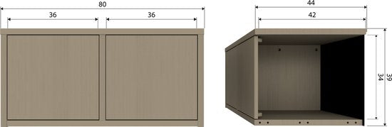 WOOOD Turner storage bench with two compartments, natural wood finish and metal frame
