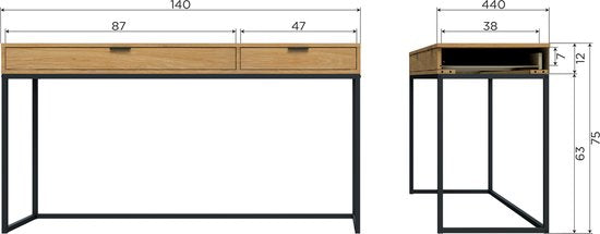 WOOOD Silas Bureau Eiken — zo goed als nieuw