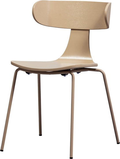 WOOOD Form dining chair with sand wooden seat and metal legs