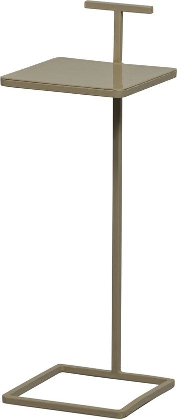 WOOOD Toste metal side table with square top and T-bar support in taupe