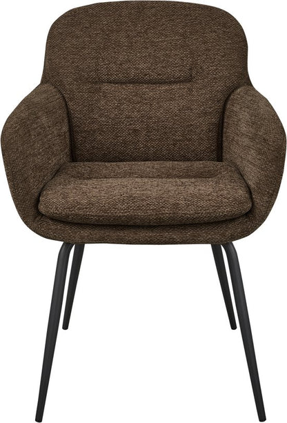 WOOOD Runa Eetkamerstoel Chenille Warm Bruin — Zeer goed