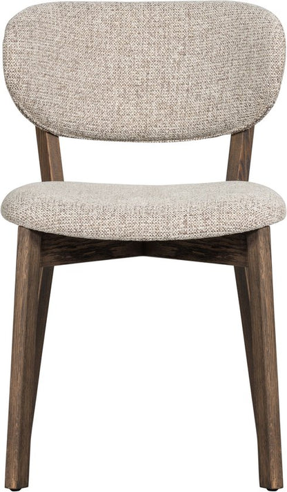 WOOOD Udar Eetkamerstoel Houte Frame - Polyester - Donkerbruin 82x51x60 — Zeer goed