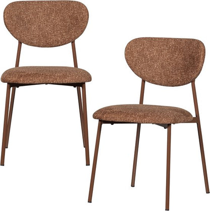WOOOD Valor Eetkamerstoelen - Geweven Stof - Bruin — nieuw