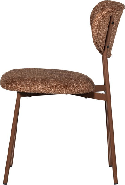 WOOOD Valor Eetkamerstoelen - Geweven Stof - Bruin — nieuw