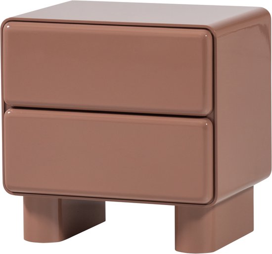 WOOOD Lustra nightstand with two drawers in terracotta wood finish