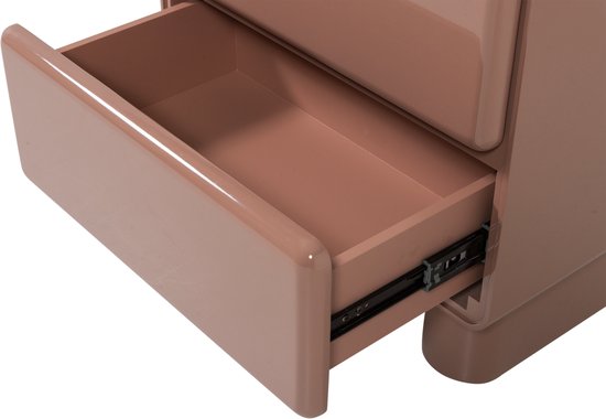 WOOOD Lustra nightstand in dusty pink wood with open drawer