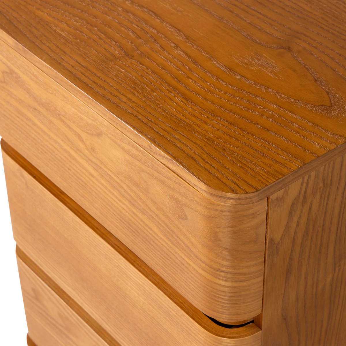 WOOOD Fejo wooden bedside table with two drawers in light natural wood finish