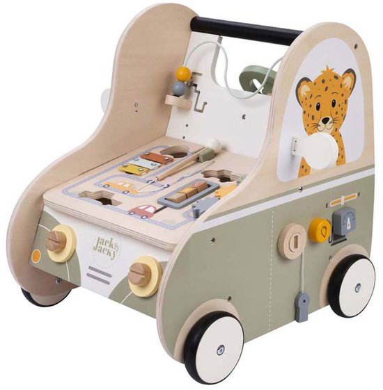 Houten Loopwagen met Educatieve Activite — zo goed als nieuw