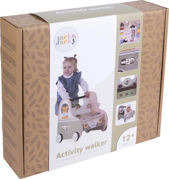 Houten Loopwagen met Educatieve Activite — zo goed als nieuw