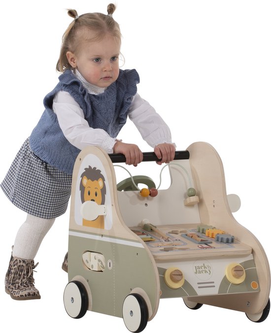 Houten Loopwagen met Educatieve Activite — zo goed als nieuw