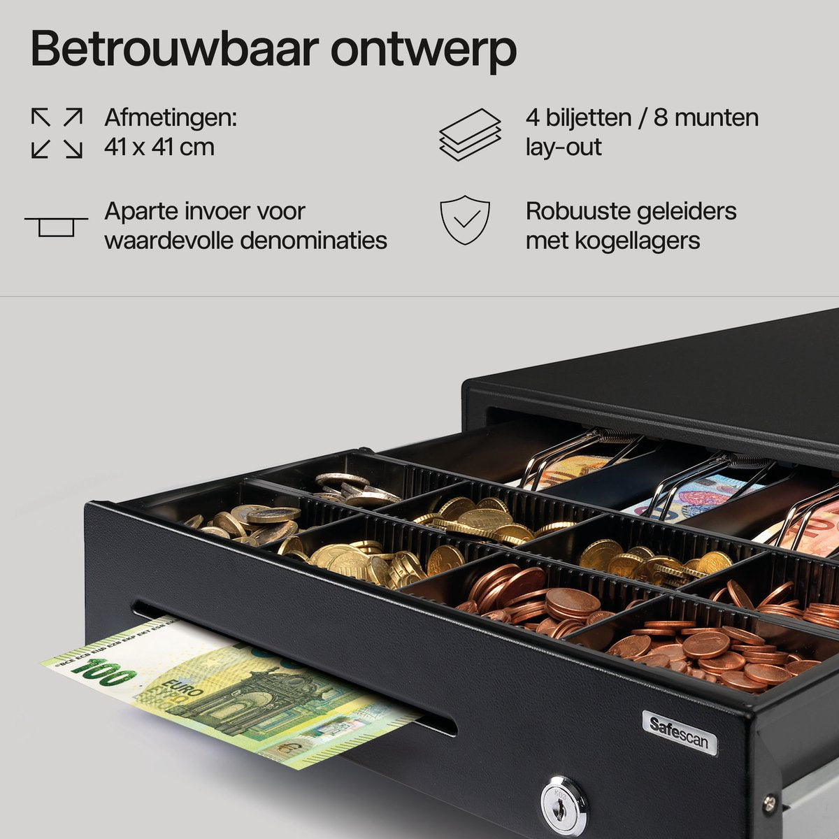 Safescan kassalade SD-4141 — zo goed als nieuw
