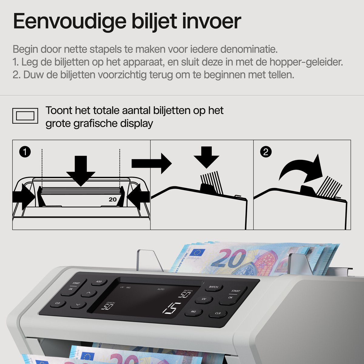 Safescan Biljettelmachine 2250 wit — gebruikt