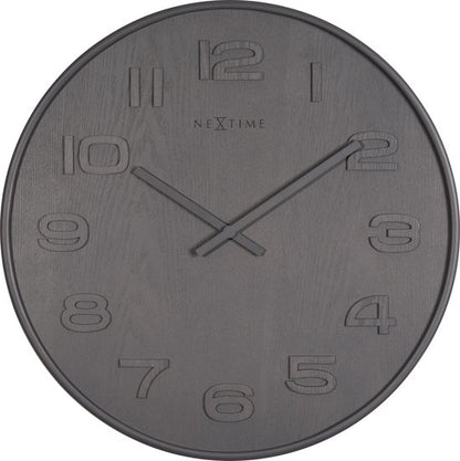 NeXtime Wood Wood Big Klok Rond Hout Ø53 cm Grijs/Wit — Zeer goed