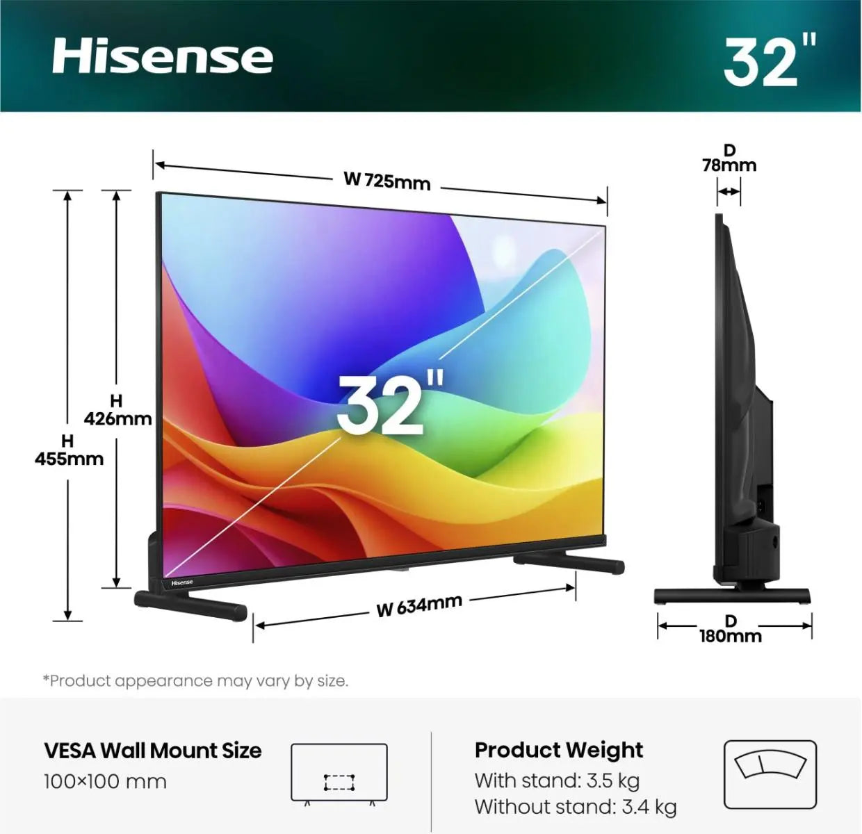 Hisense 32A5S 32 inch TV — nieuw
