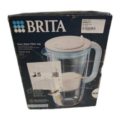 BRITA Glazen Waterfilterkan 2,5L Blauw — zo goed als nieuw
