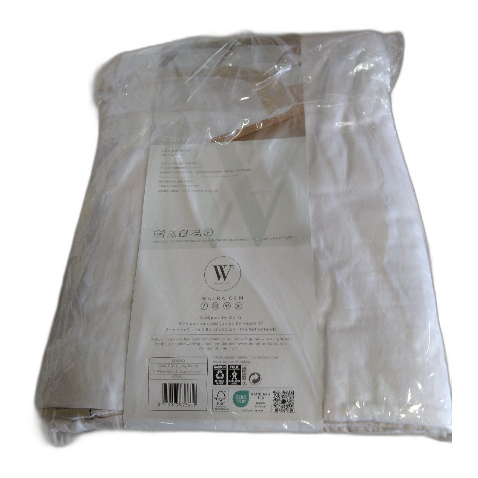 Walra Classy Tencel Dekbedovertrek 240x2 — zo goed als nieuw