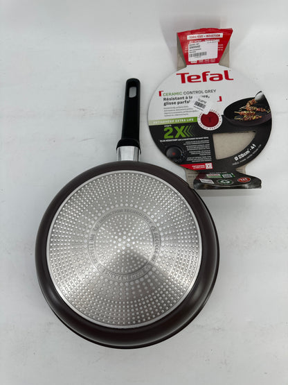 Tefal Ceramic Control Grey Koekenpan — nieuw