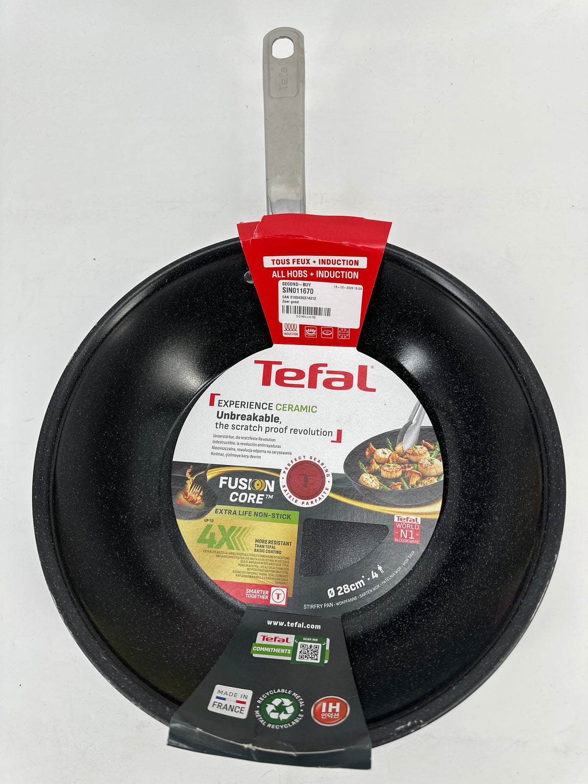 Tefal Experience Ceram Wokpan Ø28 cm — zo goed als nieuw