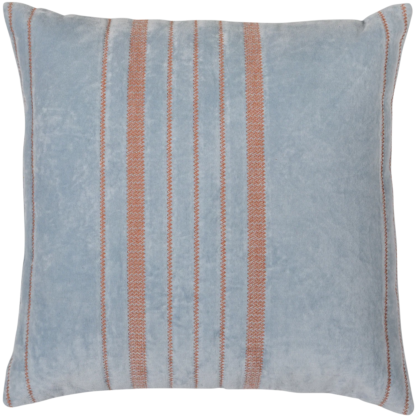WOOOD Laon Kussens - Velvet stof - Naturel/Blauw - Set Van 3