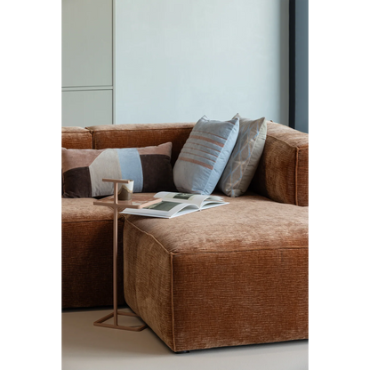 WOOOD Laon Kussens - Velvet stof - Naturel/Blauw - Set Van 3