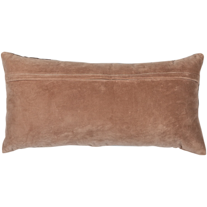 WOOOD Laon Kussens - Velvet stof - Naturel/Blauw - Set Van 3