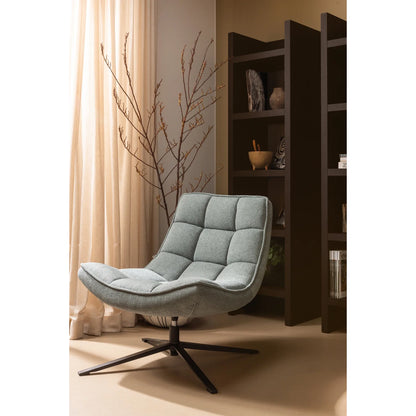 WOOOD Maudi draaifauteuil blauwe steen