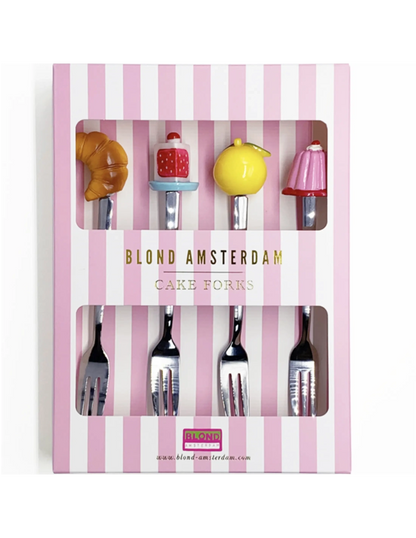 Blond Amsterdam Even Bijkletsen Vorkjes set van 4 — nieuw