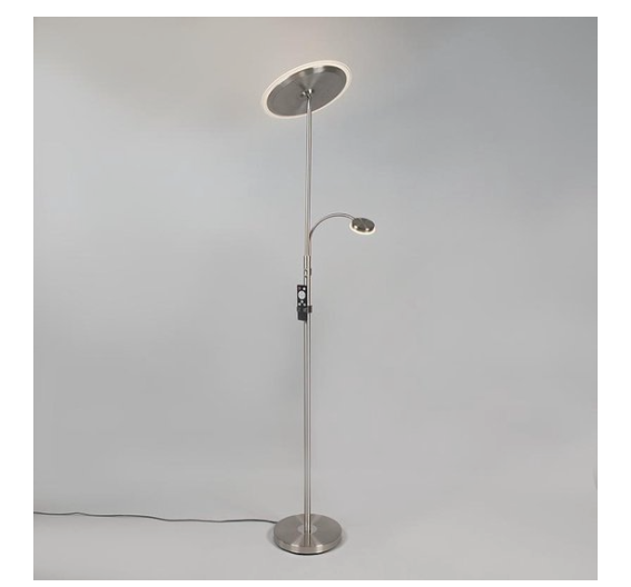 Briloner Leuchten AGILED Vloerlamp met afstandsbediening - Met zwenkarm - H 1800 mm - Staal
