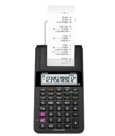 Grijp je kans met de korting van € 5,00 !!! Casio HR-8RCE -Handzame bureaurekenmachine met telrol - ook voor onderweg