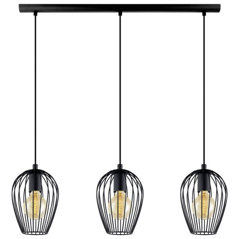 Eglo Hanglamp Newtown Staal Zwart | IP20 - Geschikt voor 3x E27 — Zeer goed