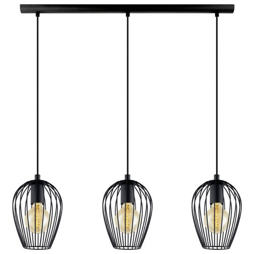 Eglo Hanglamp Newtown Staal Zwart | IP20 - Geschikt voor 3x E27 — Zeer goed