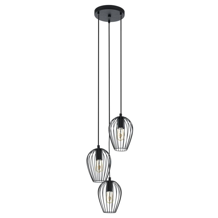 EGLO Newtown Hanglamp - 3 Lichts - Zwart — Zeer goed