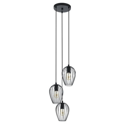 EGLO Newtown Hanglamp - 3 Lichts - Zwart — Zeer goed