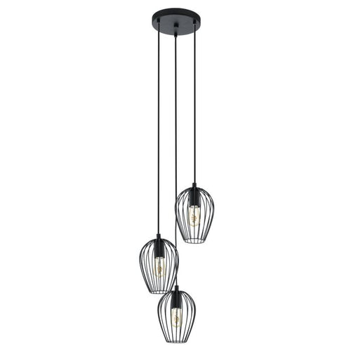 EGLO Newtown Hanglamp - 3 Lichts - Zwart — Zeer goed