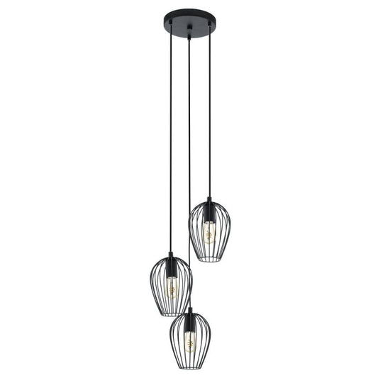 EGLO Newtown Hanglamp - 3 Lichts - Zwart — Zeer goed