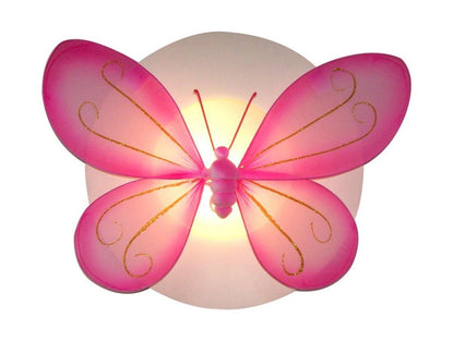 Funnylight LED kids lamp wit vlinder XL roze - Trendy plafonniere voor de baby en kinder slaap kamer