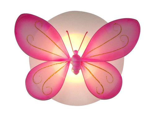 Funnylight LED kids lamp wit vlinder XL roze - Trendy plafonniere voor de baby en kinder slaap kamer