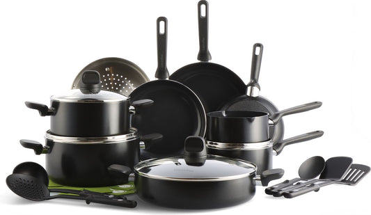 GreenPan Memphis 20-delige keramische anti-aanbak pannenset - inductie pannenset - inductie koekenpan - 16,18,20 en 24cm - ovenbestendig tot 160°C - vaatwasserbestendig - koelgrepen - met deksels - PFAS-vrij