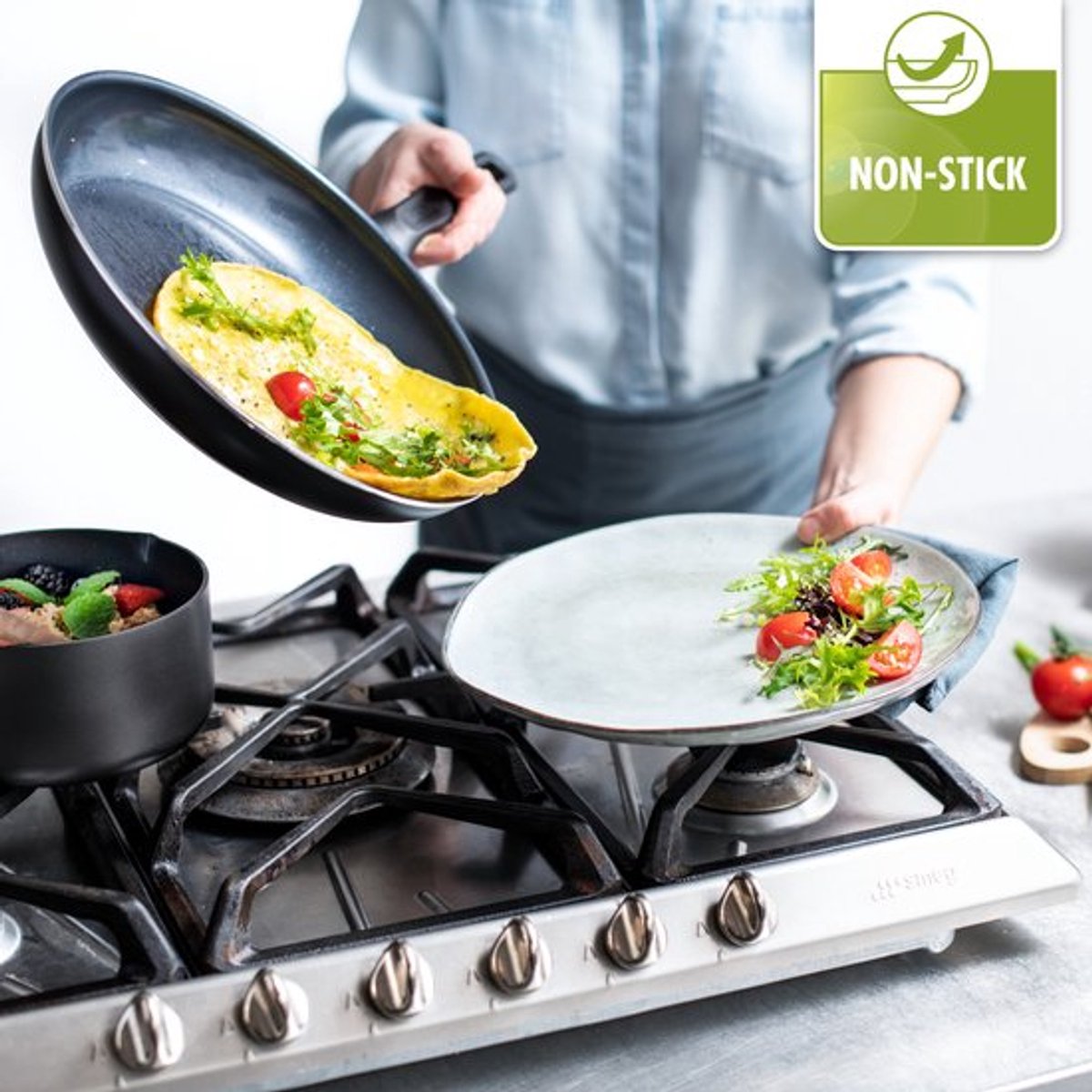 GreenPan Memphis 20-delige keramische anti-aanbak pannenset - inductie pannenset - inductie koekenpan - 16,18,20 en 24cm - ovenbestendig tot 160°C - vaatwasserbestendig - koelgrepen - met deksels - PFAS-vrij